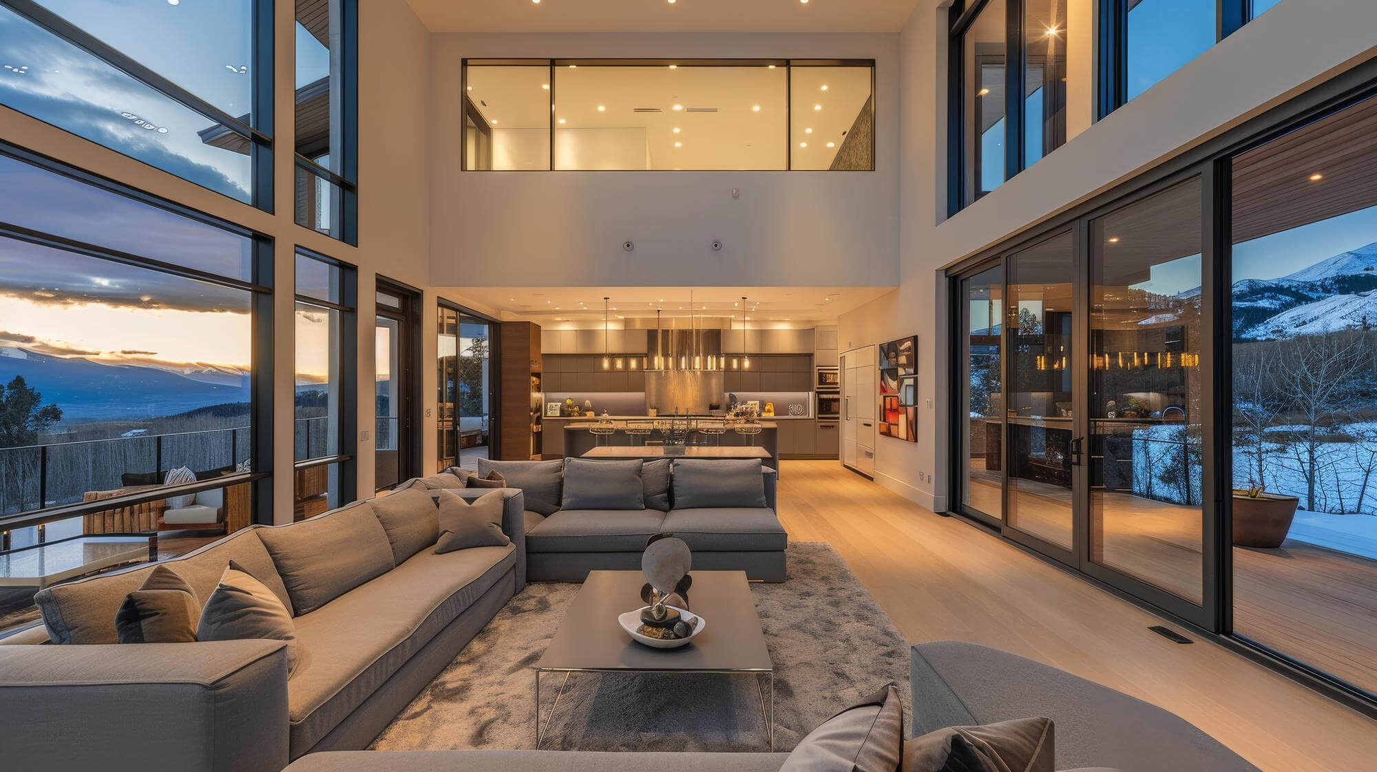 Modern house with integrated living room and kitchen